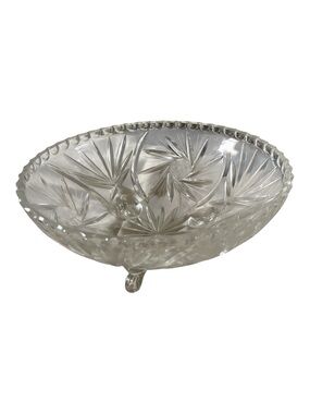Vintage Czech Bohemian Crystal  Footed Bowl